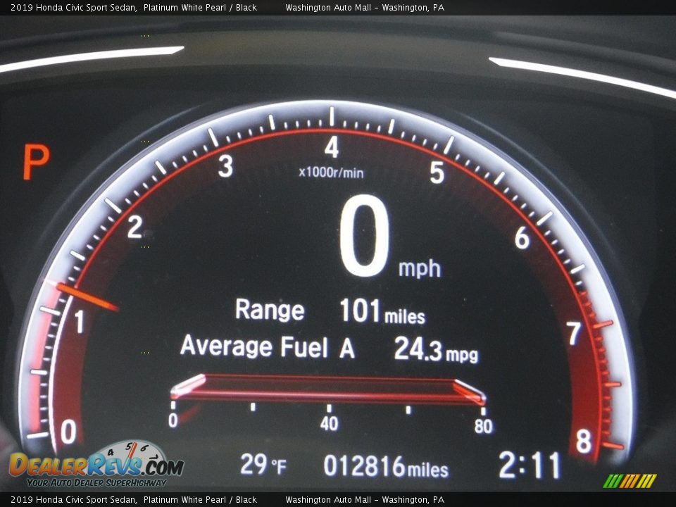 2019 Honda Civic Sport Sedan Platinum White Pearl / Black Photo #30