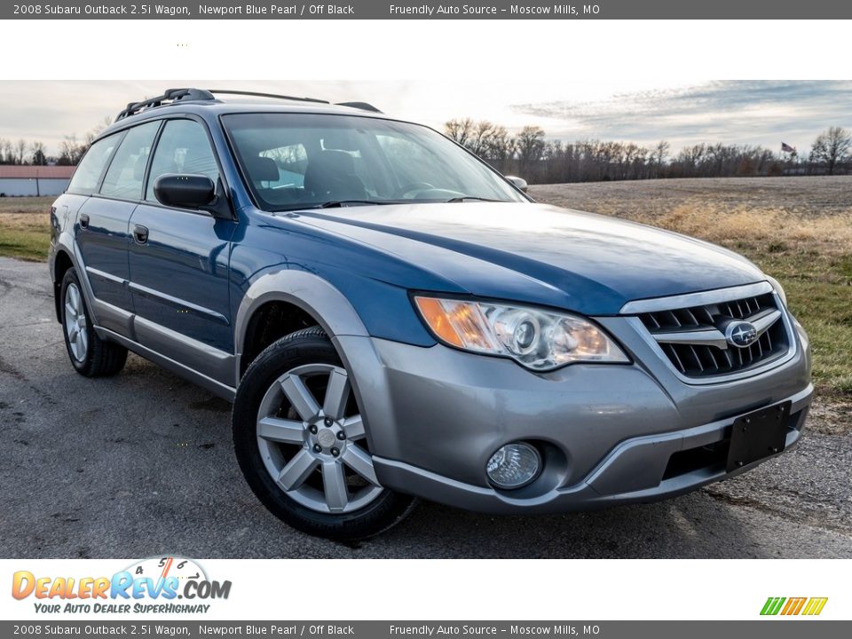 2008 Subaru Outback 2.5i Wagon Newport Blue Pearl / Off Black Photo #1