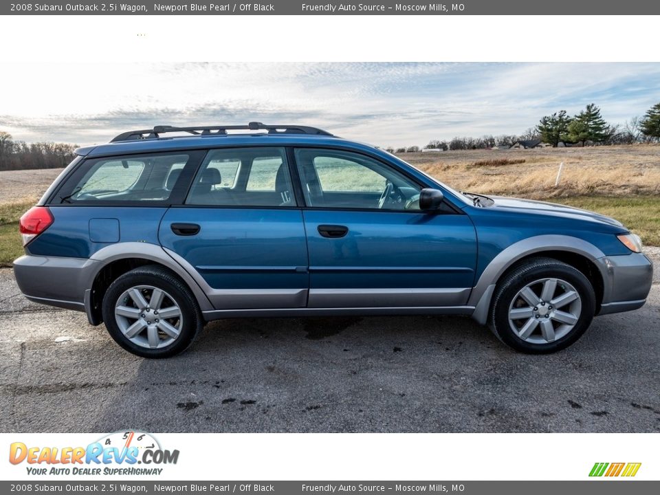 2008 Subaru Outback 2.5i Wagon Newport Blue Pearl / Off Black Photo #3