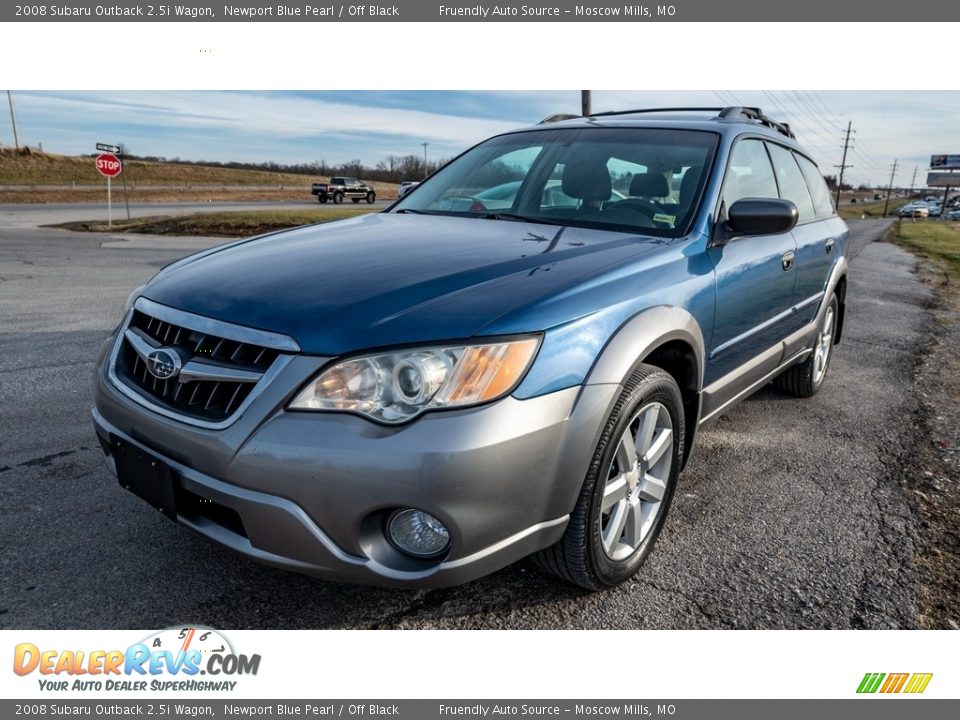 2008 Subaru Outback 2.5i Wagon Newport Blue Pearl / Off Black Photo #8