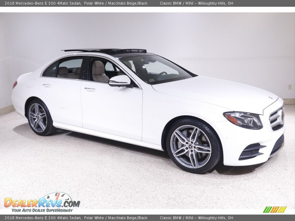 2018 Mercedes-Benz E 300 4Matic Sedan Polar White / Macchiato Beige/Black Photo #1