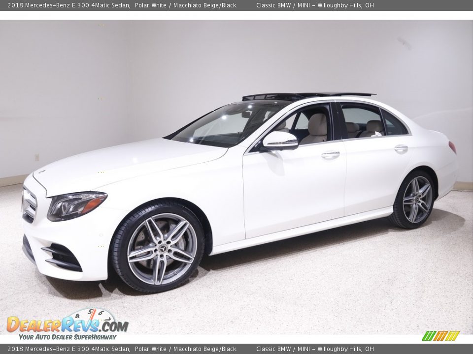 2018 Mercedes-Benz E 300 4Matic Sedan Polar White / Macchiato Beige/Black Photo #3