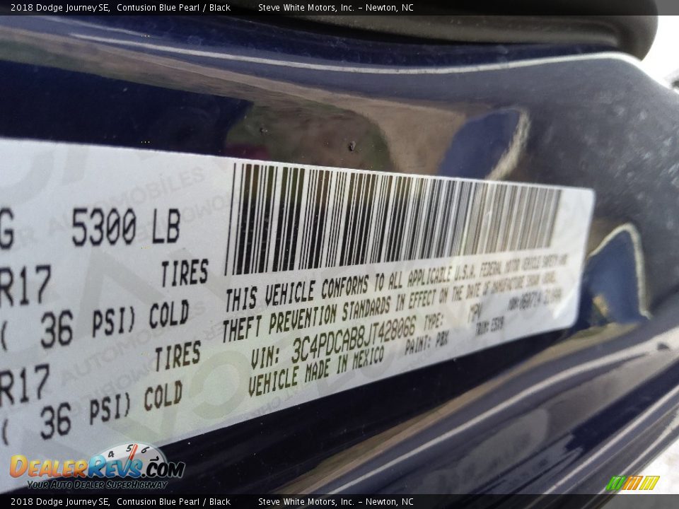 2018 Dodge Journey SE Contusion Blue Pearl / Black Photo #32