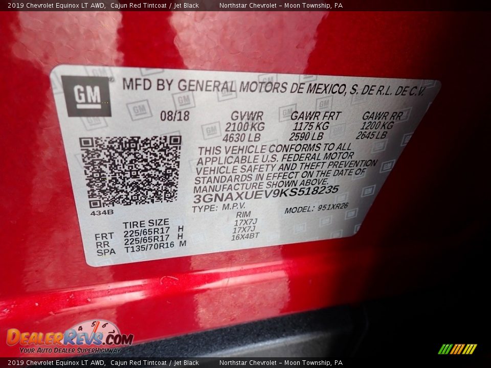 2019 Chevrolet Equinox LT AWD Cajun Red Tintcoat / Jet Black Photo #28