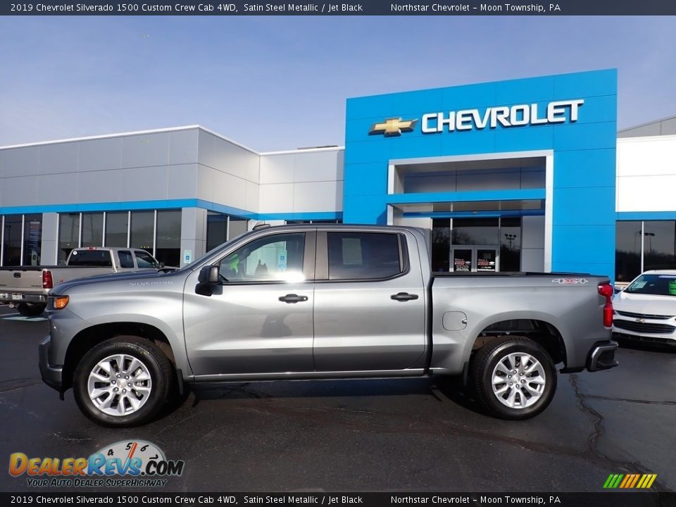 2019 Chevrolet Silverado 1500 Custom Crew Cab 4WD Satin Steel Metallic / Jet Black Photo #3