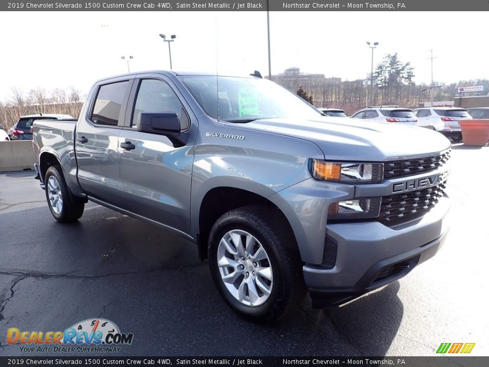 2019 Chevrolet Silverado 1500 Custom Crew Cab 4WD Satin Steel Metallic / Jet Black Photo #10