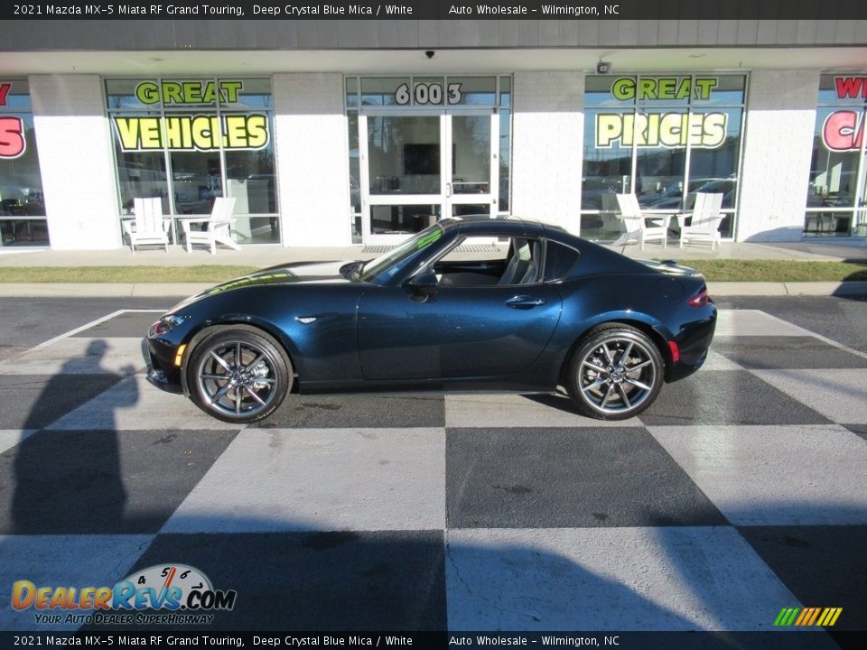 2021 Mazda MX-5 Miata RF Grand Touring Deep Crystal Blue Mica / White Photo #1