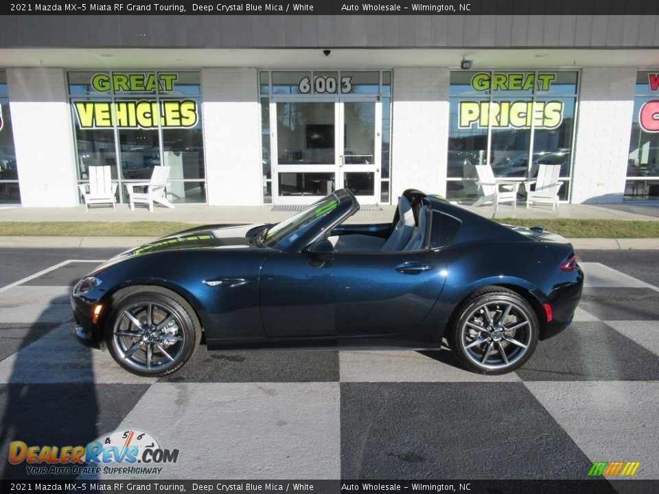2021 Mazda MX-5 Miata RF Grand Touring Deep Crystal Blue Mica / White Photo #2