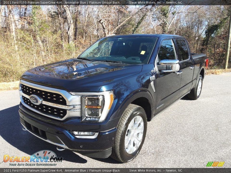 2021 Ford F150 Platinum SuperCrew 4x4 Antimatter Blue / Platinum Unique Black Photo #3