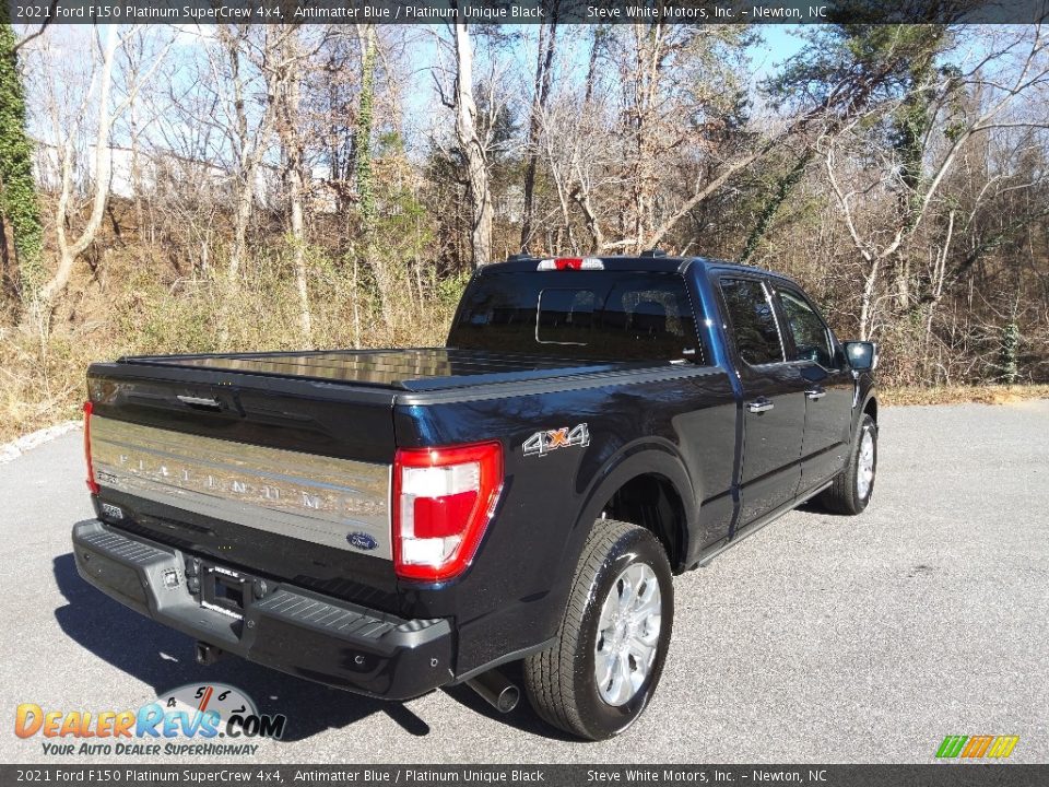 2021 Ford F150 Platinum SuperCrew 4x4 Antimatter Blue / Platinum Unique Black Photo #8