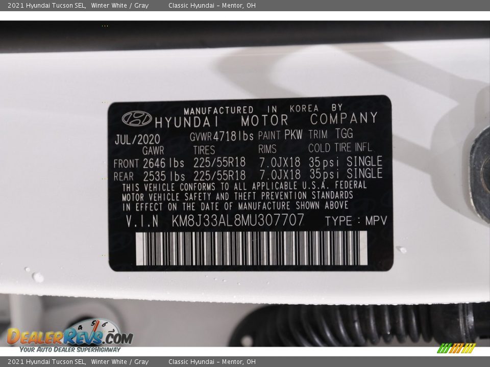 2021 Hyundai Tucson SEL Winter White / Gray Photo #19