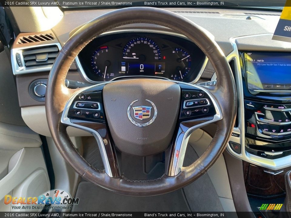 2016 Cadillac SRX Luxury AWD Platinum Ice Tricoat / Shale/Brownstone Photo #17