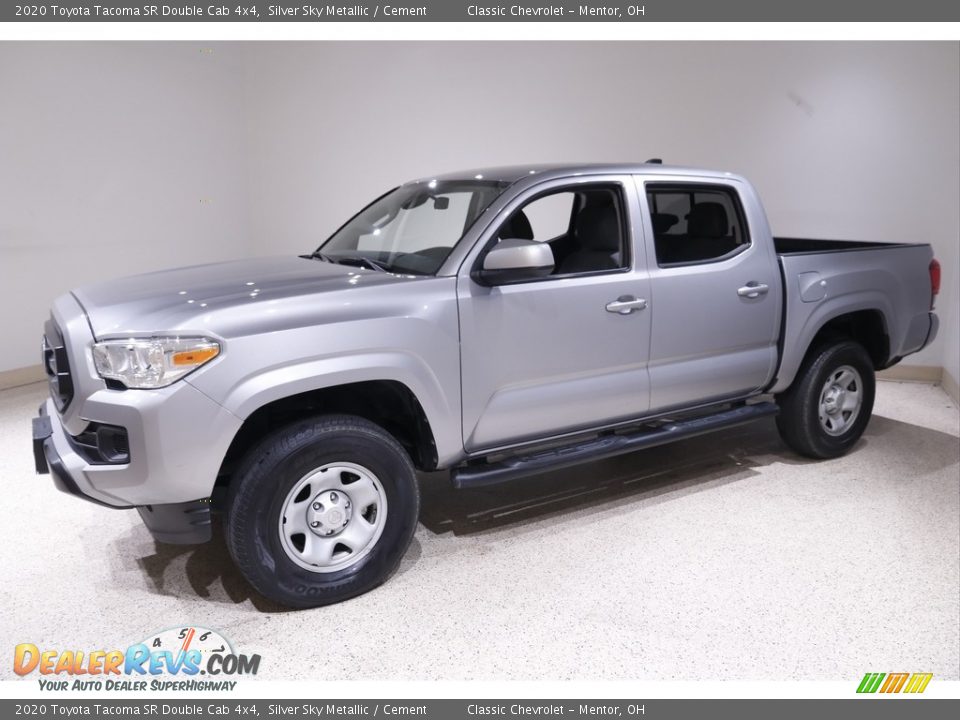 2020 Toyota Tacoma SR Double Cab 4x4 Silver Sky Metallic / Cement Photo #3