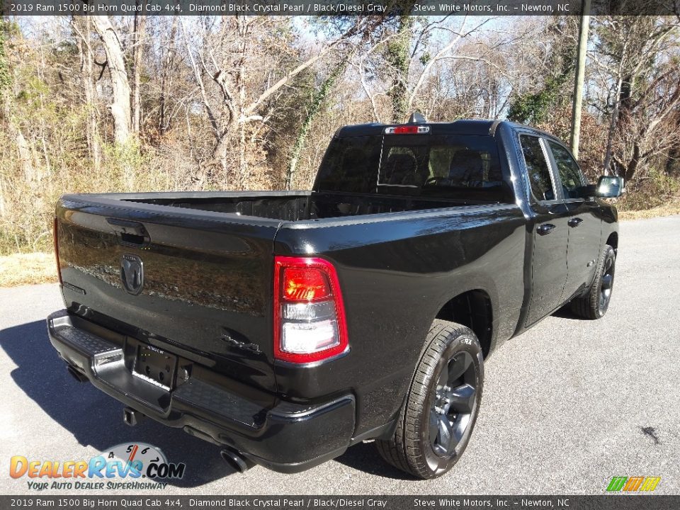 2019 Ram 1500 Big Horn Quad Cab 4x4 Diamond Black Crystal Pearl / Black/Diesel Gray Photo #9