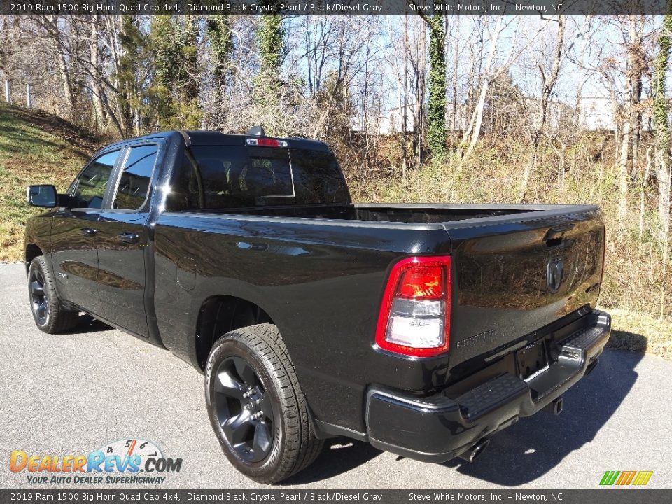 2019 Ram 1500 Big Horn Quad Cab 4x4 Diamond Black Crystal Pearl / Black/Diesel Gray Photo #13