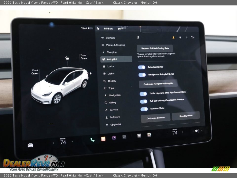 2021 Tesla Model Y Long Range AWD Pearl White Multi-Coat / Black Photo #17