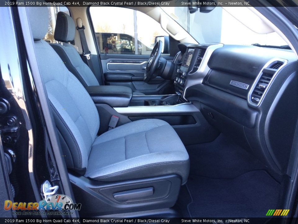 2019 Ram 1500 Big Horn Quad Cab 4x4 Diamond Black Crystal Pearl / Black/Diesel Gray Photo #22
