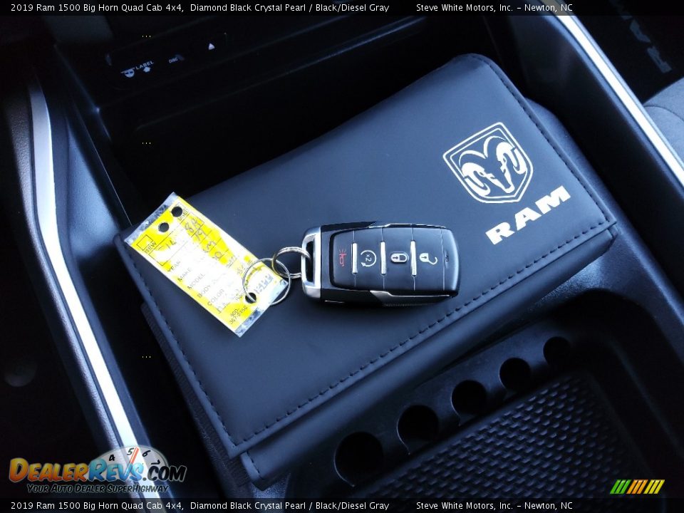 2019 Ram 1500 Big Horn Quad Cab 4x4 Diamond Black Crystal Pearl / Black/Diesel Gray Photo #36