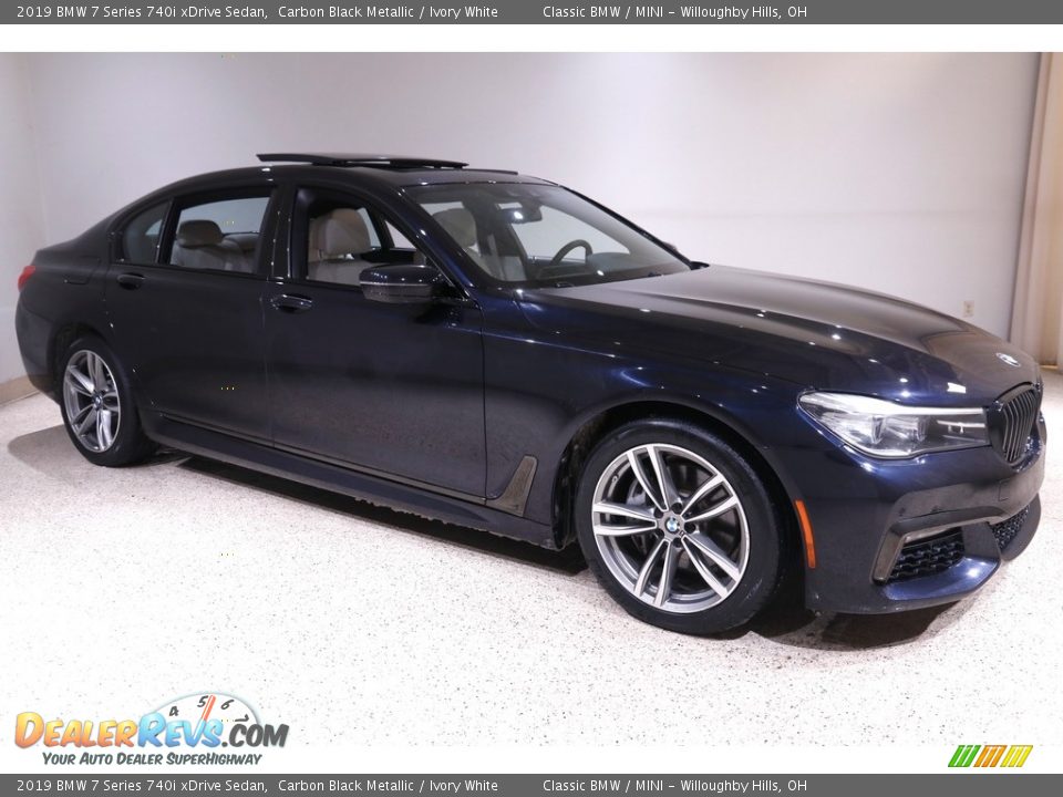 2019 BMW 7 Series 740i xDrive Sedan Carbon Black Metallic / Ivory White Photo #1