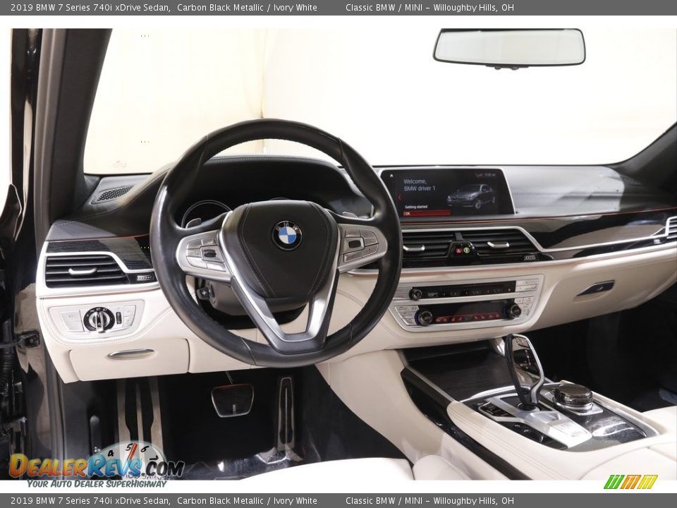 2019 BMW 7 Series 740i xDrive Sedan Carbon Black Metallic / Ivory White Photo #6