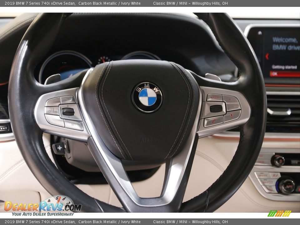 2019 BMW 7 Series 740i xDrive Sedan Carbon Black Metallic / Ivory White Photo #7