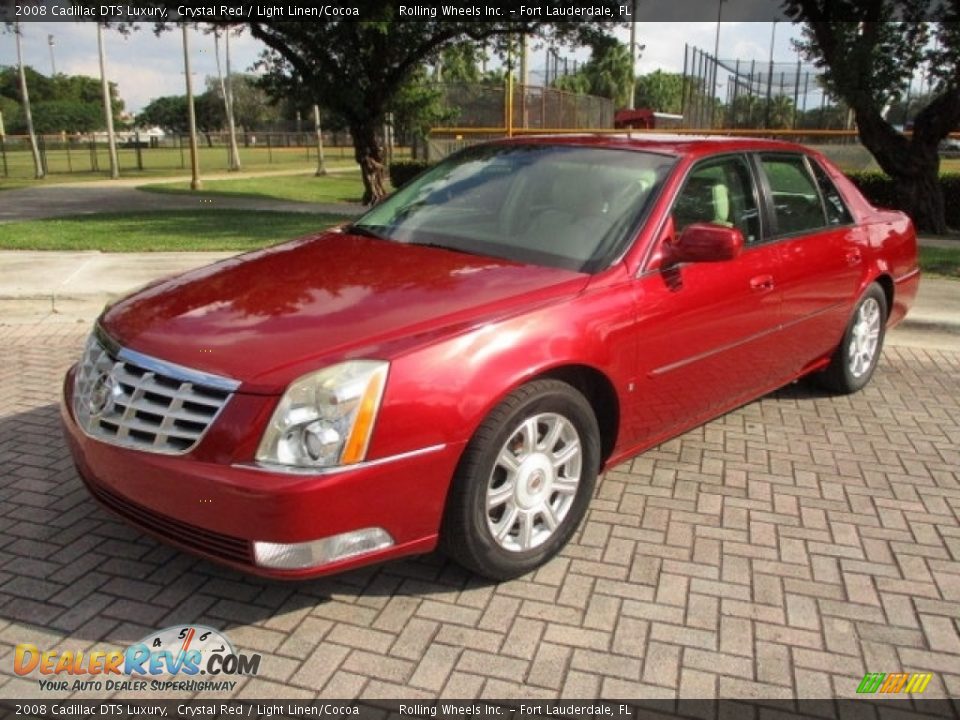 2008 Cadillac DTS Luxury Crystal Red / Light Linen/Cocoa Photo #1