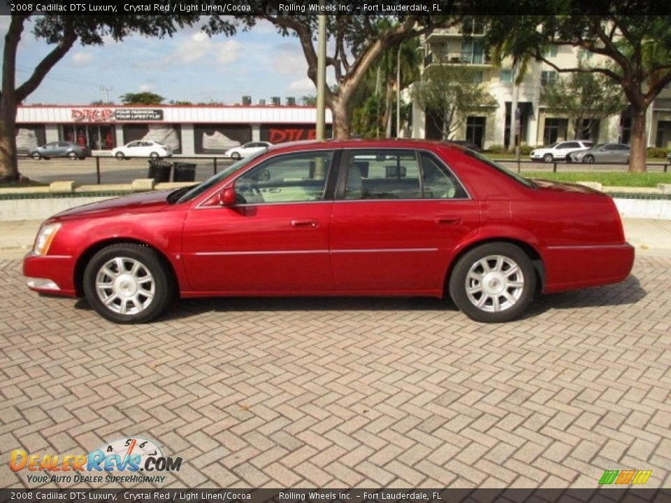 2008 Cadillac DTS Luxury Crystal Red / Light Linen/Cocoa Photo #3