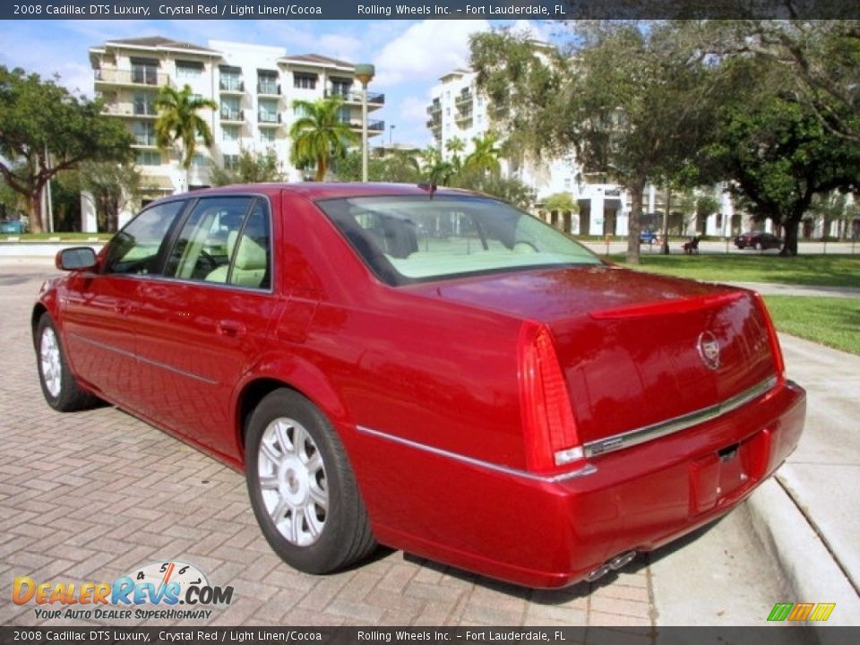2008 Cadillac DTS Luxury Crystal Red / Light Linen/Cocoa Photo #5