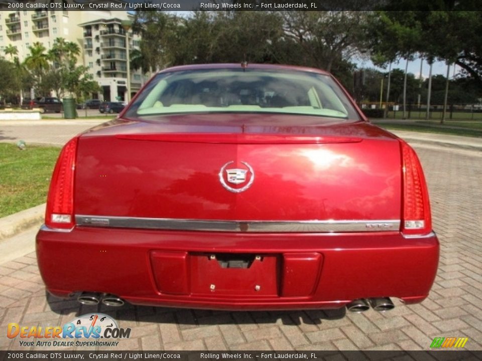 2008 Cadillac DTS Luxury Crystal Red / Light Linen/Cocoa Photo #7