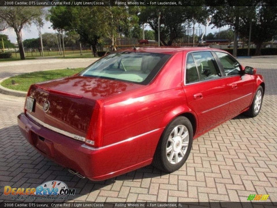 2008 Cadillac DTS Luxury Crystal Red / Light Linen/Cocoa Photo #9
