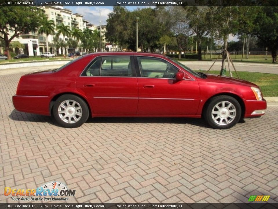 2008 Cadillac DTS Luxury Crystal Red / Light Linen/Cocoa Photo #11