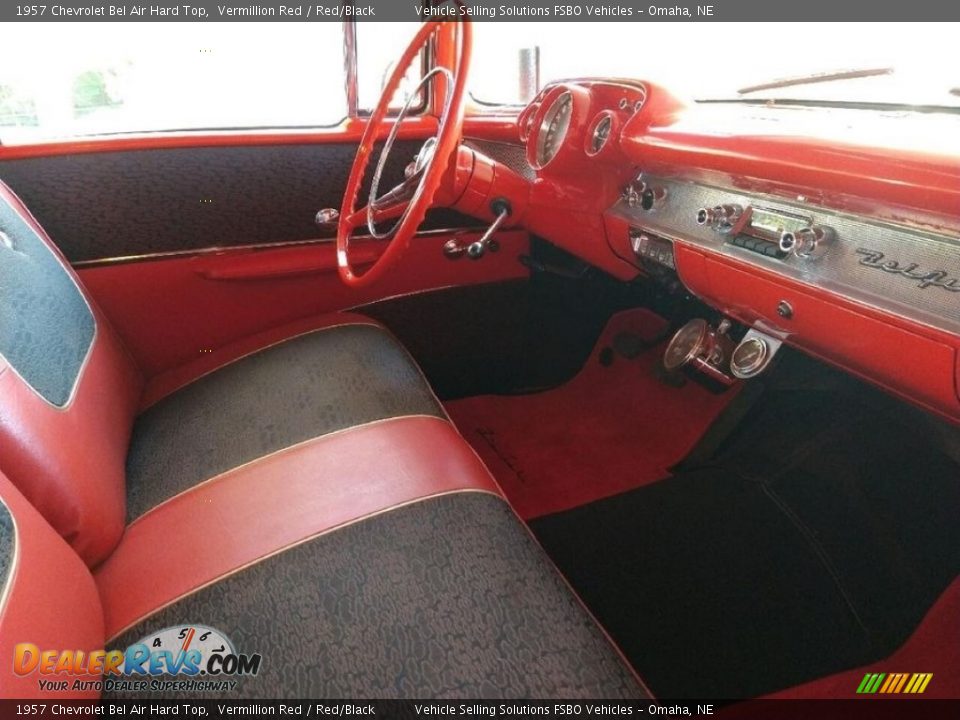 1957 Chevrolet Bel Air Hard Top Vermillion Red / Red/Black Photo #2