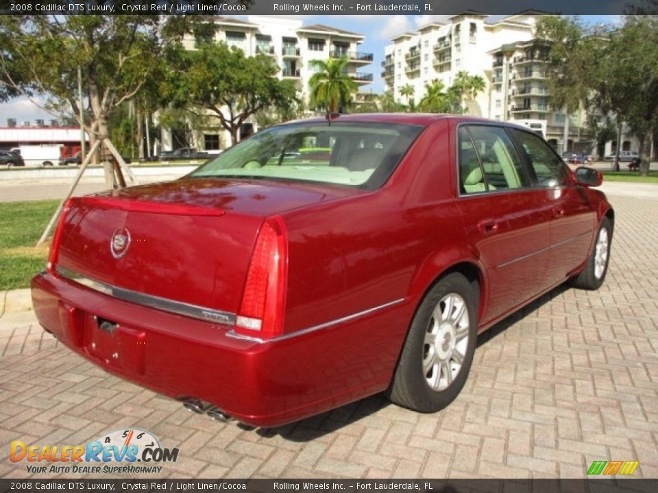 2008 Cadillac DTS Luxury Crystal Red / Light Linen/Cocoa Photo #34