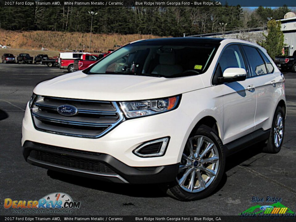 2017 Ford Edge Titanium AWD White Platinum Metallic / Ceramic Photo #1