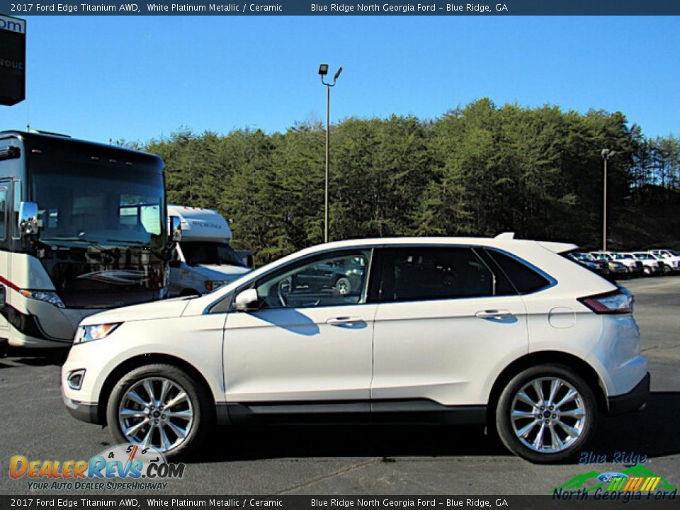 2017 Ford Edge Titanium AWD White Platinum Metallic / Ceramic Photo #2