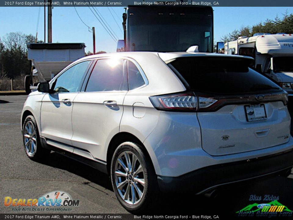 2017 Ford Edge Titanium AWD White Platinum Metallic / Ceramic Photo #3