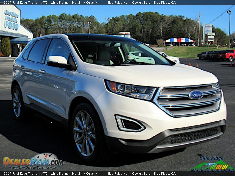 2017 Ford Edge Titanium AWD White Platinum Metallic / Ceramic Photo #7