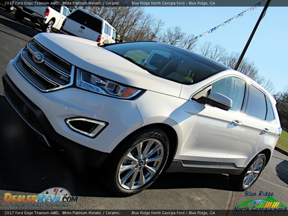 2017 Ford Edge Titanium AWD White Platinum Metallic / Ceramic Photo #28