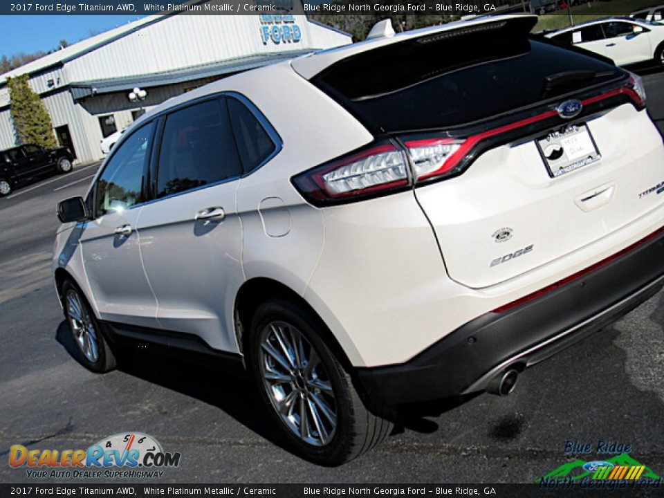 2017 Ford Edge Titanium AWD White Platinum Metallic / Ceramic Photo #31