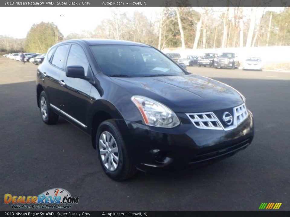 2013 Nissan Rogue SV AWD Super Black / Gray Photo #3