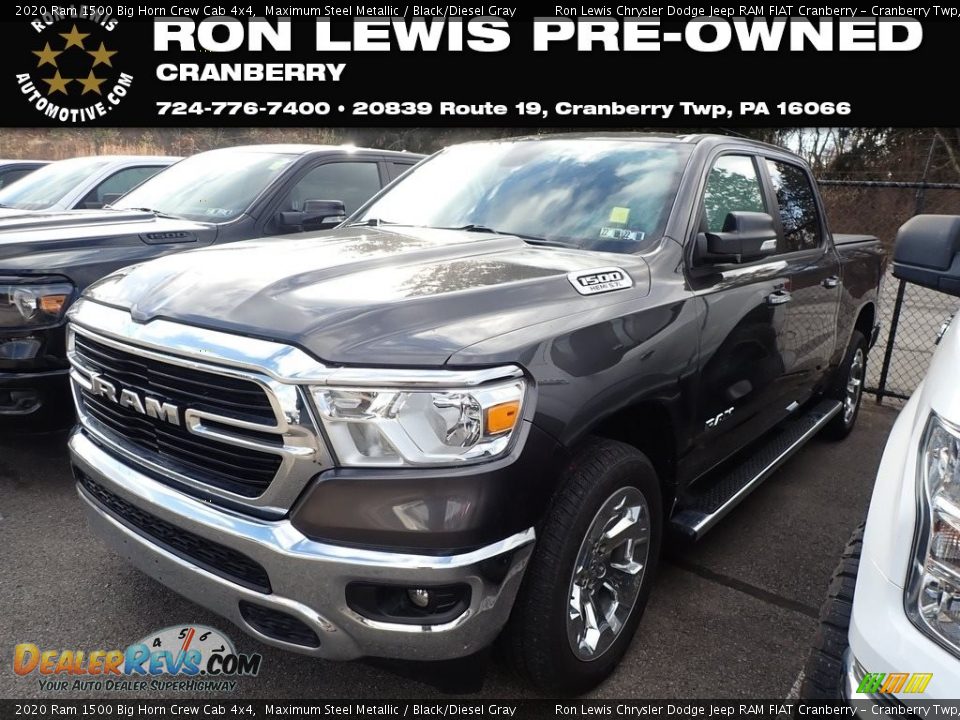 2020 Ram 1500 Big Horn Crew Cab 4x4 Maximum Steel Metallic / Black/Diesel Gray Photo #1