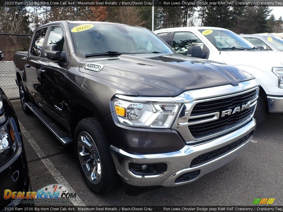 2020 Ram 1500 Big Horn Crew Cab 4x4 Maximum Steel Metallic / Black/Diesel Gray Photo #2