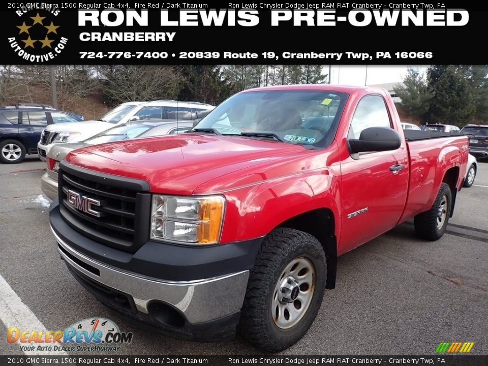 2010 GMC Sierra 1500 Regular Cab 4x4 Fire Red / Dark Titanium Photo #1