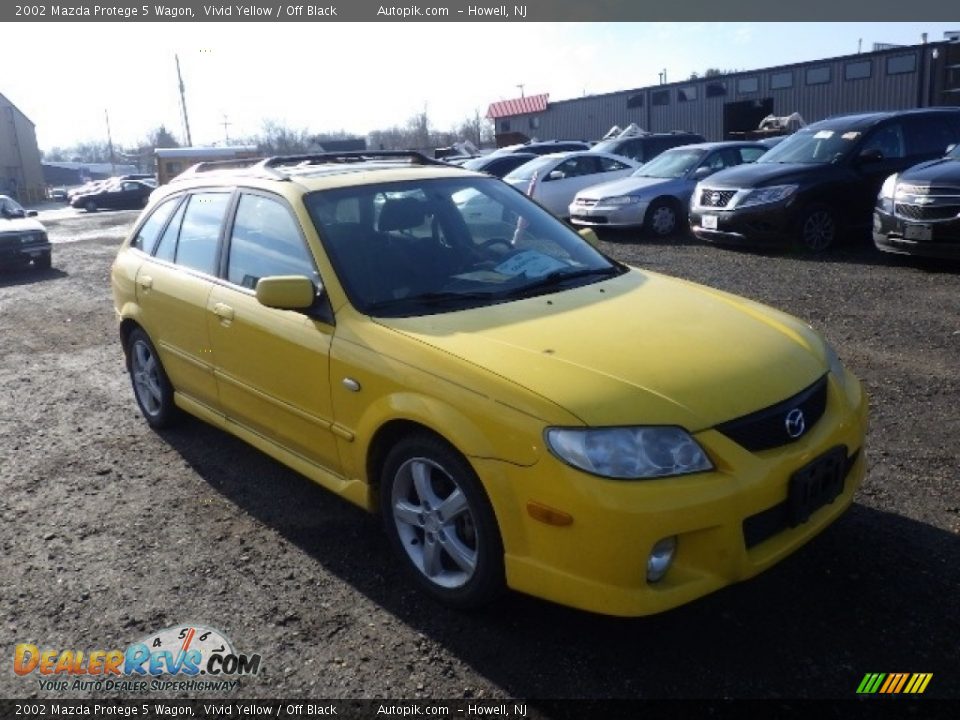 2002 Mazda Protege 5 Wagon Vivid Yellow / Off Black Photo #3