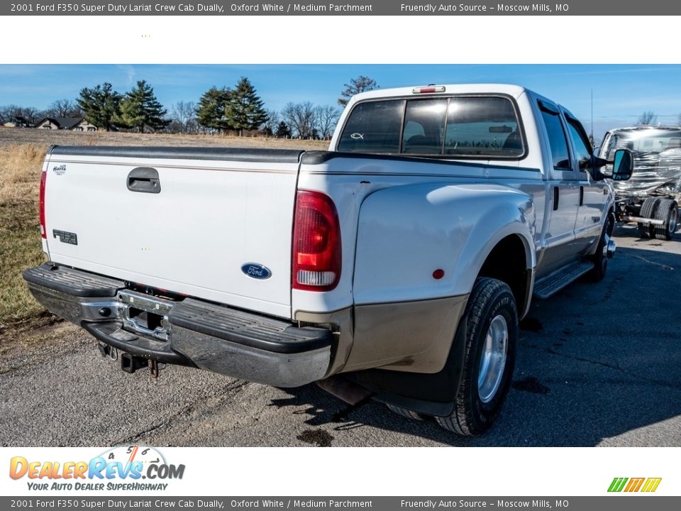 2001 Ford F350 Super Duty Lariat Crew Cab Dually Oxford White / Medium Parchment Photo #4