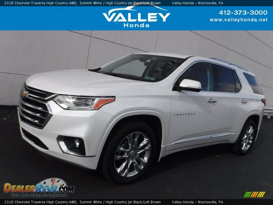 2018 Chevrolet Traverse High Country AWD Summit White / High Country Jet Black/Loft Brown Photo #1