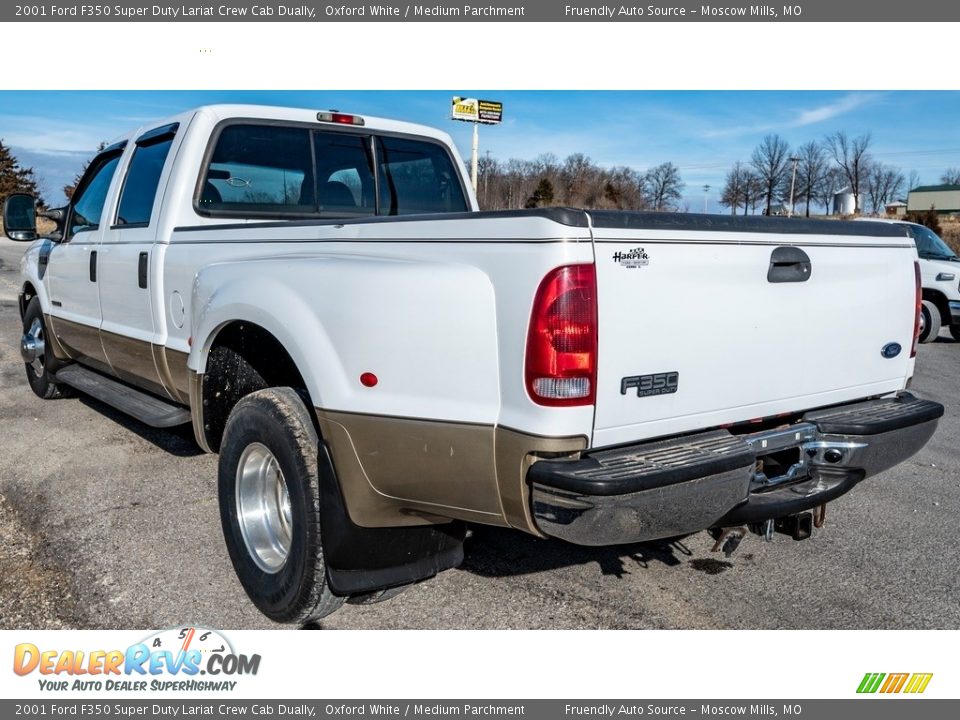 2001 Ford F350 Super Duty Lariat Crew Cab Dually Oxford White / Medium Parchment Photo #6