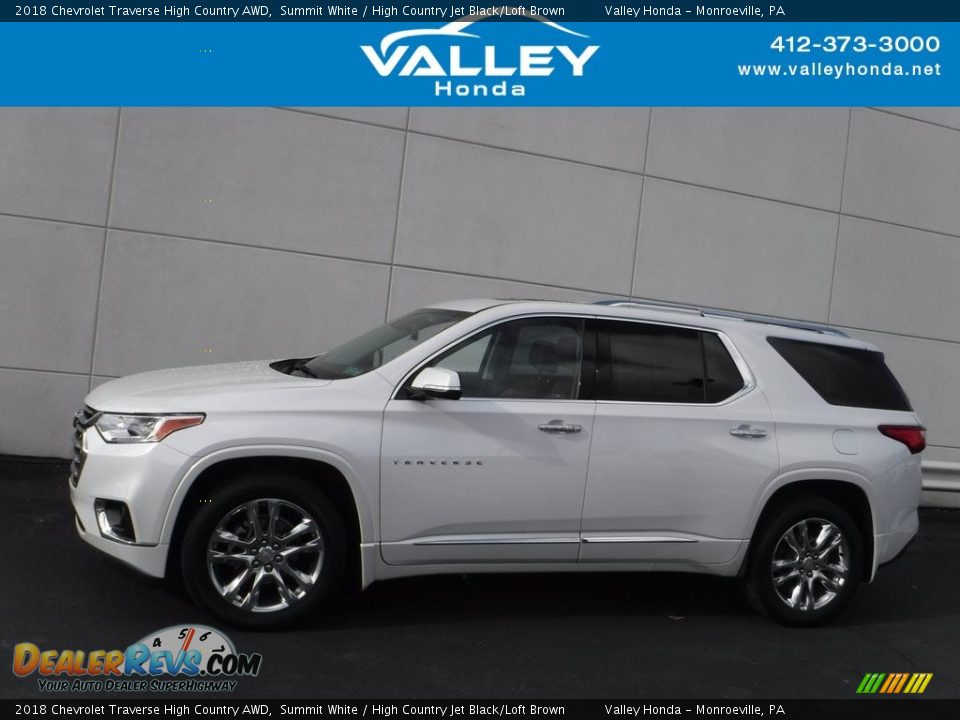 2018 Chevrolet Traverse High Country AWD Summit White / High Country Jet Black/Loft Brown Photo #2