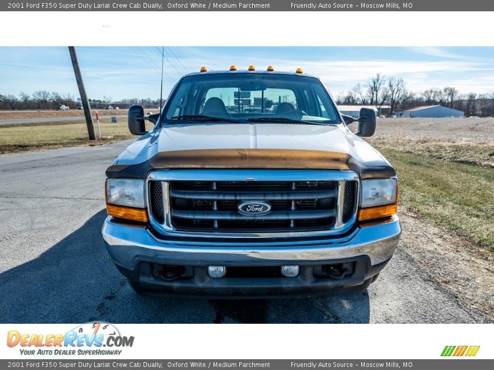 2001 Ford F350 Super Duty Lariat Crew Cab Dually Oxford White / Medium Parchment Photo #9