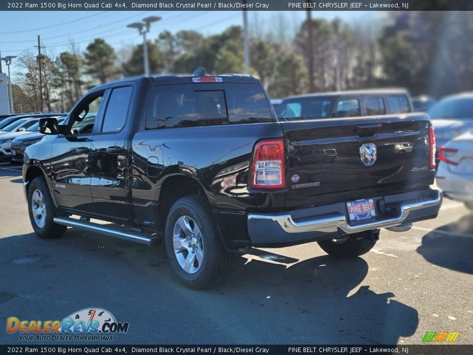 2022 Ram 1500 Big Horn Quad Cab 4x4 Diamond Black Crystal Pearl / Black/Diesel Gray Photo #4